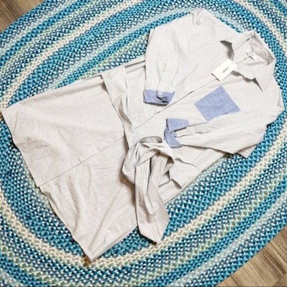 Frame Stripe Wrap Dress Long Sleeve T Shirt Dress Front Buttons sz Small NWT - Picture 5 of 8